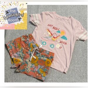 SO & Carter’s Matching Size 10 Girl’s Set Short and Tshirt set Fun Boho Set Girl